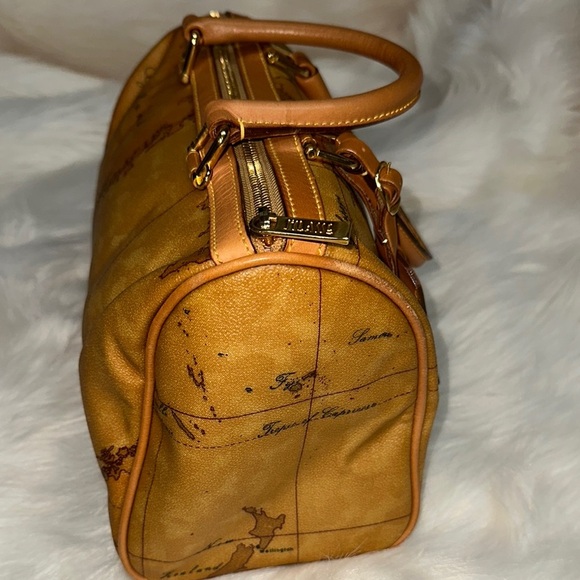 Alviero Martini Tan Map Design Handbag - Picture 6 of 8